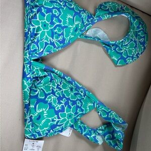 J. Crew Blue and Green Bikini Swimwear